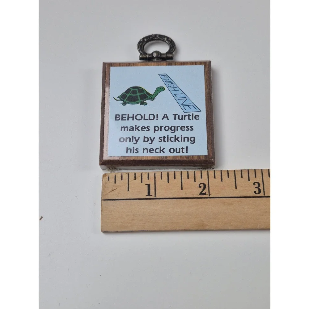 Vintage Woolworth Turtle Motivational Wood Wall Plaque Sticking His Neck‎ Out